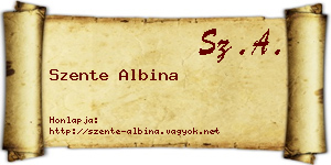 Szente Albina névjegykártya